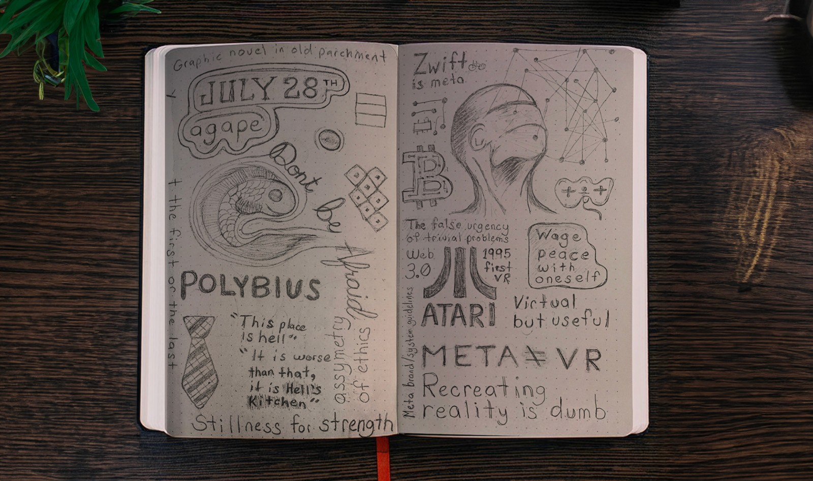 Journaling, sketching and drawing